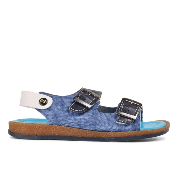 Lacivert Mavi Comfort Erkek Çocuk Düz Sandalet ürün görseli 1
