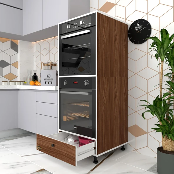 Kenzlife fırın dolabı naime cvz 145*60*56 mutfak çekmeceli ayaklı banyo kiler ofis ürün görseli 1