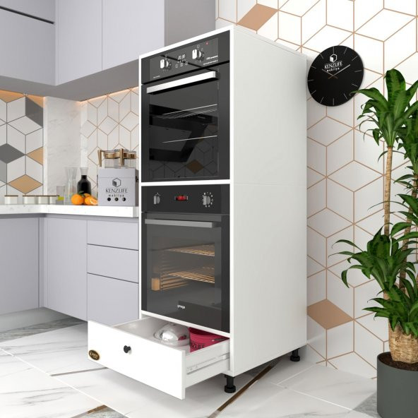 Kenzlife fırın dolabı naime byz 145*60*56 mutfak çekmeceli ayaklı banyo kiler ofis ürün görseli 1