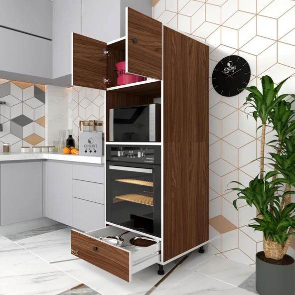 Kenzlife fırın dolabı kamile cvz 162*60*56 mutfak çekmeceli ayaklı banyo kiler ofis ürün görseli 1
