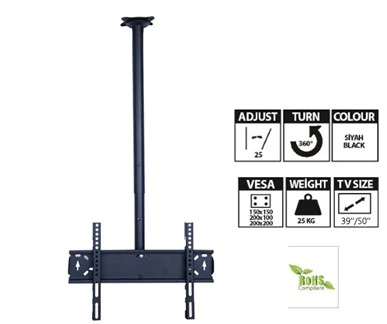 Vontech VT-13955 39"-55" 99cm - 139cm Lcd-Led Tv Hareketli Tavan Askı Aparatı ürün görseli 1