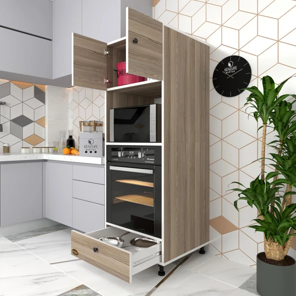Kenzlife fırın dolabı kamile crd 162*60*56 mutfak çekmeceli ayaklı banyo kiler ofis ürün görseli 1