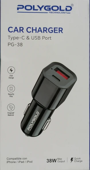 Araç İçi Çakmaklık Adaptörü - USB - Type-C 38 W ürün görseli 1