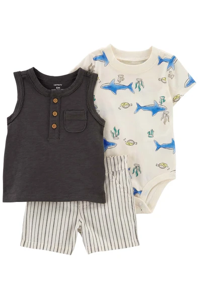 Carters Renkli Erkek Bebek Alt Üst Set 1P282710R ürün görseli 1