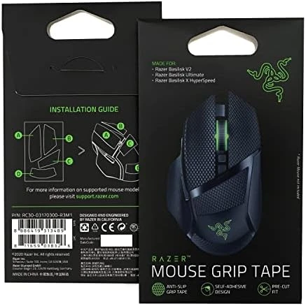 Razer Basilisk Ultimate/Basilisk V2/Basilisk X HyperSpeed: Kaymaz tutma bandı - kendinden yapışkanlı tasarım - önceden kesilmiş ürün görseli 1