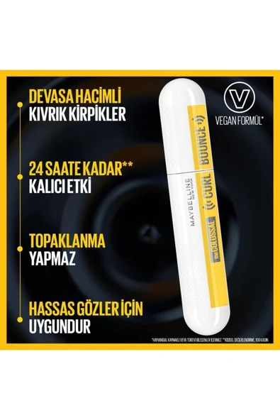 Maybelline The Colossal Curl Bounce Mascara Siyah - Resim 3