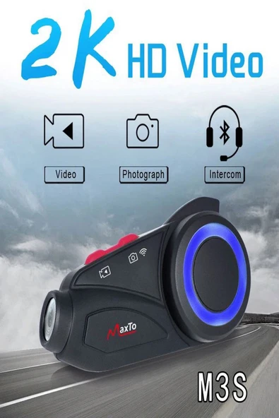 ULTRATEKNO Yeni Versiyon Maxto M3S Serisi 2k Fhd 1440P Kameralı Intercom Motosiklet Kask İntercom Uyumlu ürün görseli 1
