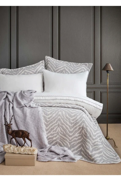 Apricitas HOME Çift Kişilik Tımeless Prıme Set Londa Grı - Yatak Ortusu ürün görseli 1