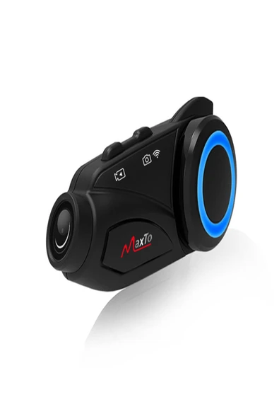 ULTRATEKNO Yeni Sürüm Maxto M3 intercom  360 Derece Dönen Kask Klipsli Kameralı Motosiklet Kask İntercomu ürün görseli 1