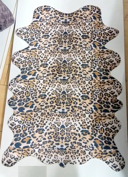 Acassia Home Baskılı Kaymaz Deri Taban Leopar Post (160x200) ürün görseli 1