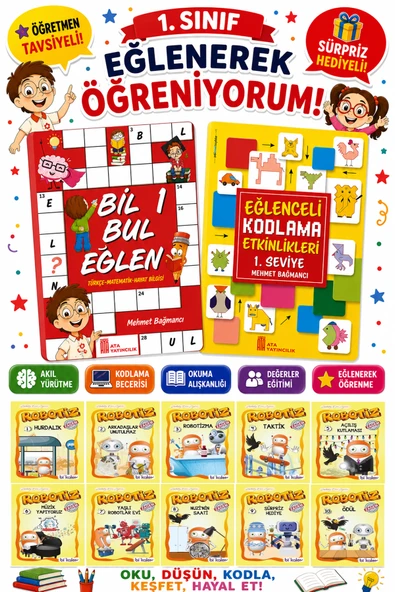 1.Sınıflar İçin Okumayı Sevdiren 10 lu Hikaye Seti -Bil Bul Eğlen-Kodlama 7 (Okulda Evde Tatilde) ürün görseli 1
