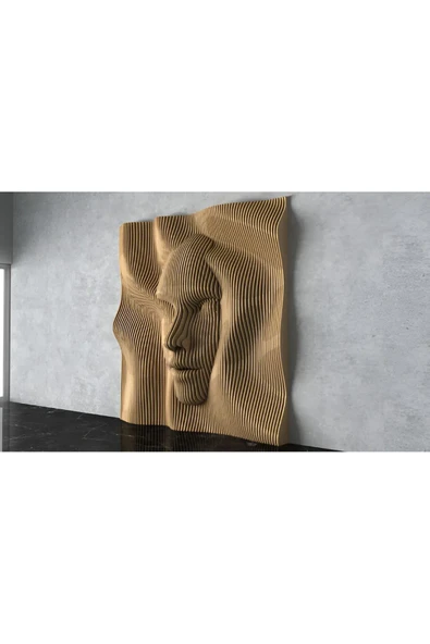 Parametric Dalgalı Ahşap Tablo Antrasit Ve Beyaz - Resim 2