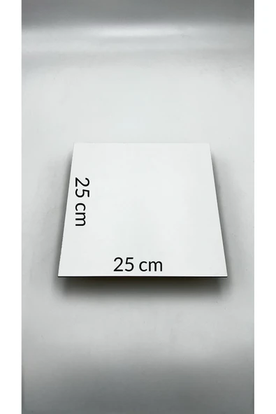 25x25 Cm Mdf Beyaz Pasta Altlığı - Resim 2