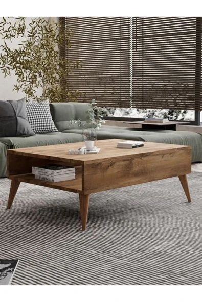 Orta Sehpa Masa Salon Sehpası Lüx Model 90x50x33 Atlantik Çam ürün görseli 1