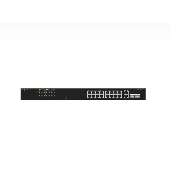 RUIJIE REYEE RG-ES118FGS-LP 16 PORT 10/100 16 PORT POE 2 X COMBO UPLINK 120W YONETILEMEZ RACK MOUNT SWITCH ürün görseli 1