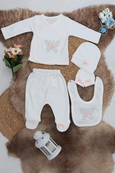 Sema Baby 5 Parça Hastane Çıkışı Zıbın Seti 0-3 Ay - Butterfly ürün görseli 1