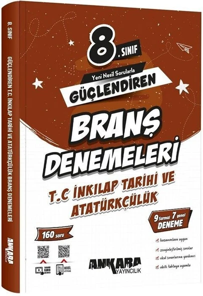 8. Sınıf T.C. İnkılap Tarihi ve Atatürkçülük Güçlendiren Branş Denemeleri Ankara Yayıncılık ürün görseli 1
