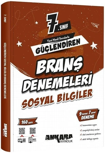 7. Sınıf Sosyal Bilgiler Güçlendiren Branş Denemeleri Ankara Yayıncılık ürün görseli 1