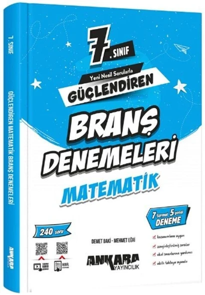 7. Sınıf Matematik Güçlendiren Branş Denemeleri Ankara Yayıncılık ürün görseli 1