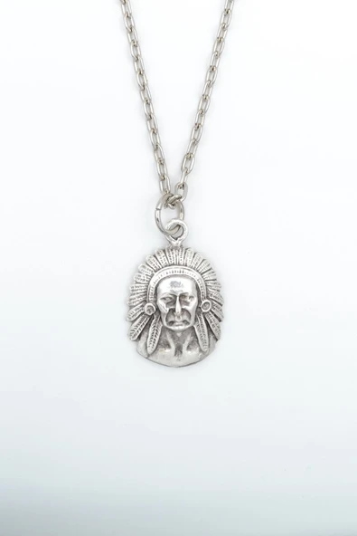Kızılderili Gümüş Kaplama Düz Zincir Kolye ürün görseli 1