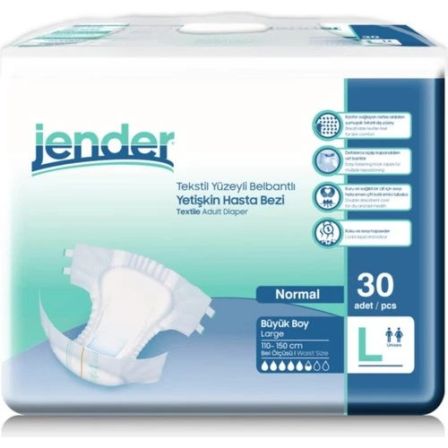 Jender Large Büyük Boy Belbantlı Hasta Bezi 30 lu 4 Paket / 120 Adet ürün görseli 1
