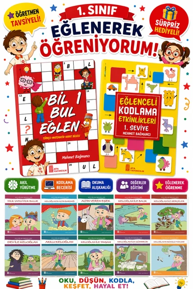 1.Sınıflar İçin Okumayı Sevdiren 10 lu Hikaye Seti -Bil Bul Eğlen-Kodlama 8 (Okulda Evde Tatilde) ürün görseli 1