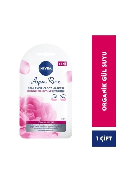NIVEA Aqua Rose Organik Gül Suyu İçerikli Nemlendirici Göz Maskesi, Hyaluron, Koyu Halka, Göz Torbası ürün görseli 1