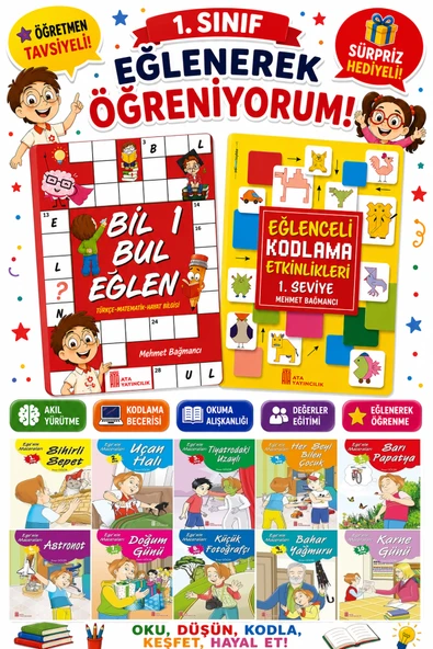 1.Sınıflar İçin Okumayı Sevdiren 10 lu Hikaye Seti -Bil Bul Eğlen-Kodlama 19 (Okulda Evde Tatilde) ürün görseli 1