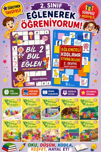 2.Sınıflar İçin Okumayı Sevdiren 10 lu Hikaye Seti -Bil Bul Eğlen-Kodlama 5 (Okulda Evde Tatilde) ürün görseli 1