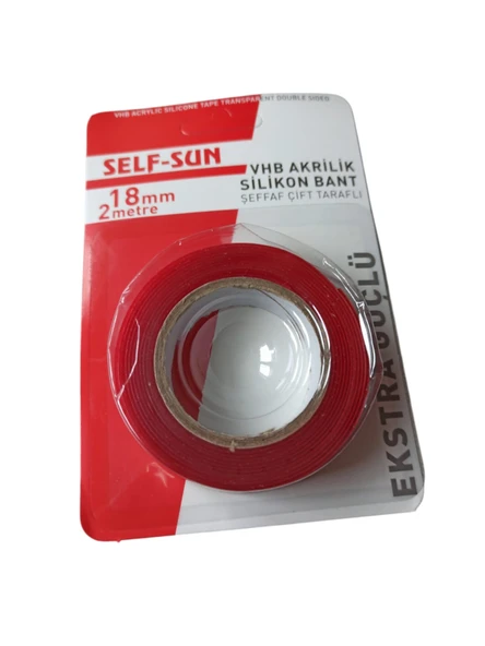 self sun akrilik silikon bant çift taraflı & 2 metre x 18 mm ürün görseli 1