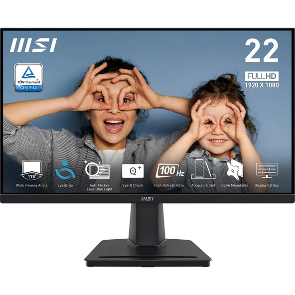MSI 21.45" PRO MP225V 1920x1080 (FHD) 16:9 FLAT VA 100HZ 1MS ADAPTIVE-SYNC MONITOR ürün görseli 1