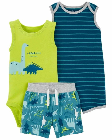 Carters Layette Yeşil Erkek Bebek 3Lü Set 1N040910Y ürün görseli 1