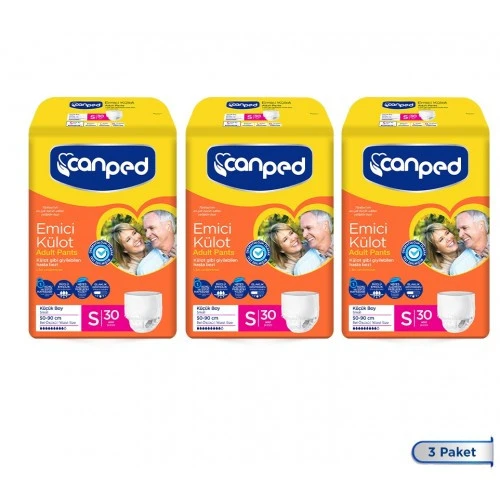 Canped Emici Külot Küçük Boy S 30'lu 3 Adet Hasta Bezi ürün görseli 1