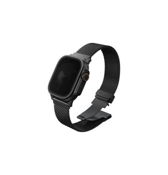 Apple Watch 49mm Ultra 2/1 - 46mm Seri 10 - 45mm Seri 9/8/7 - 44mm Seri SE2/SE/6/5/4 Hasır Kordon  BLACK ürün görseli 1