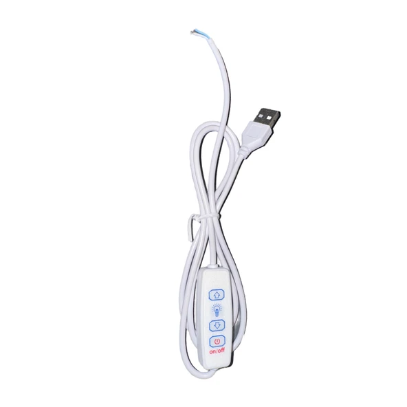 LED Dimmer USB portu güç kaynağı uzatma kablosu aç kapa karartma anahtarı adaptör tuş beyaz tek renk LED 5-12V ürün görseli 1
