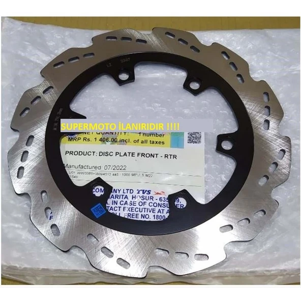 Tvs Apache 150 -180 Ön Fren Diski Orjinal Apachi  Supermoto ürün görseli 1