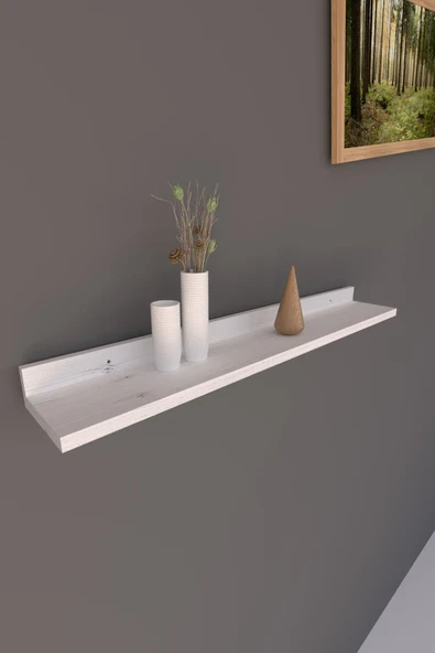 XYZ DUVAR RAFI , BEYAZ RAF , AHŞAP RAF ( 58 CM ) ürün görseli 1
