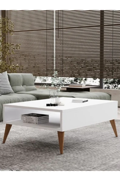 Orta Sehpa Masa Salon Sehpası Lüx Model 90x50x33 Beyaz ürün görseli 1