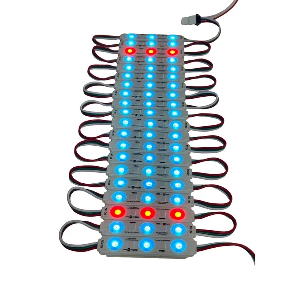 Samsung RGB LED 3'lü modül WS2811 Bireysel Adreslenebilir Işık 5050 SMD DC 12V Su Geçirmez IP65 Mağaza Pencere vitrin yapışkanlı ürün görseli 1