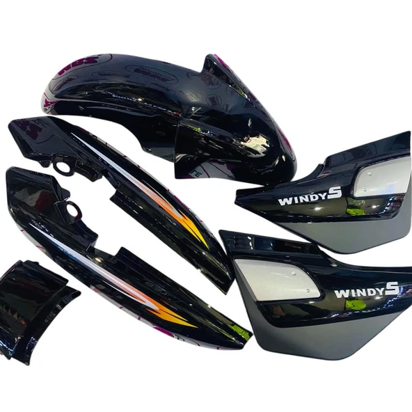 Kanuni Windy - S 125 Kaporta 3' Lü Set Siyah ürün görseli 1