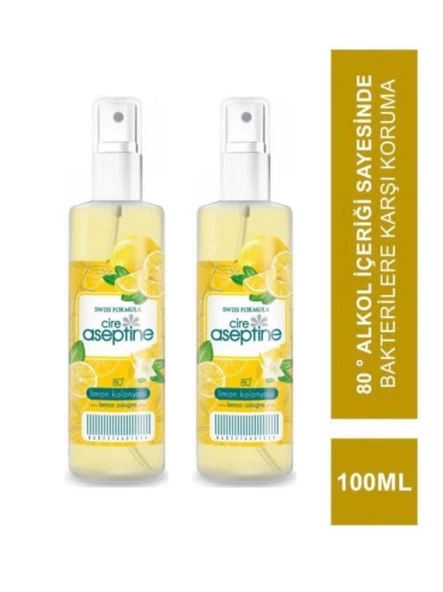 Cire Aseptine 2 Adet Limon Kolonyası 100 ml Sprey ürün görseli 1