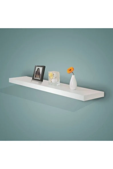 Duvar Rafı gizli Bağlantılı Parlak Beyaz Uçan Raf ebat 90 cmX20 cm ürün görseli 1