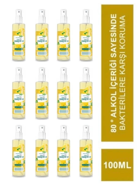 Cire Aseptine 12 Adet Limon Kolonyası 100 ml Sprey ürün görseli 1