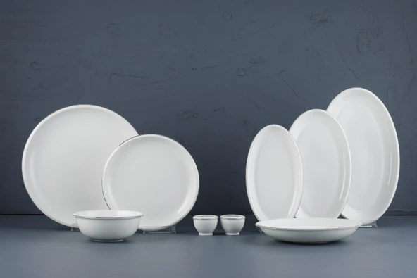 Evaliza Platin Elegant 30 Parça 6 Kişilik Porselen Yemek Takımı ürün görseli 1