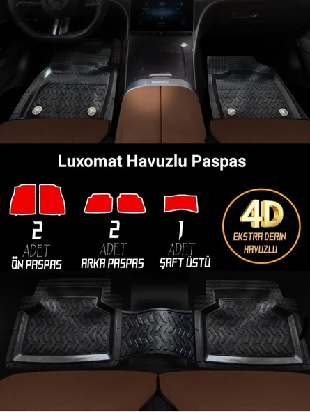 YILAPJANT HAVUZLU PASPAS OTO PASPAS 5 PARÇA KOKULU LUX LUXOMAT ürün görseli 1