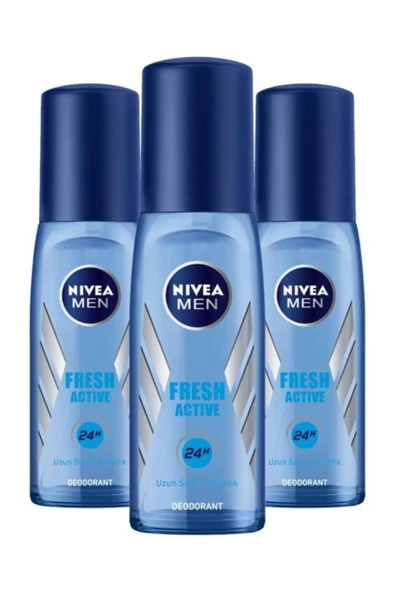 NIVEA Deodorant Erkek Fresh Active Pump Sprey 75 ml X3 ürün görseli 1