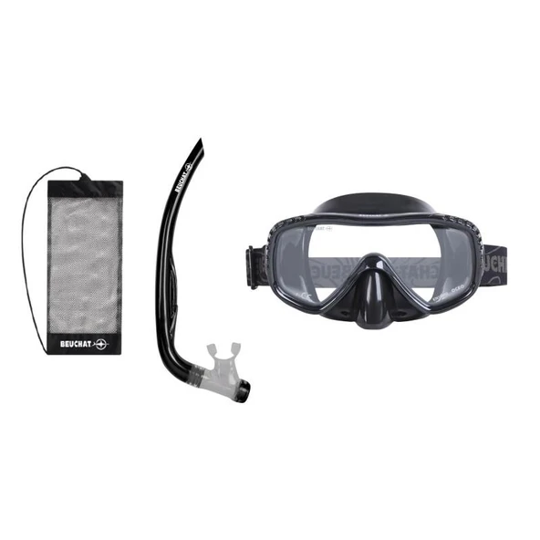 BEUCHAT SET MS OCEO Maske Şnorkel (Tahliyeli) Siyah ürün görseli 1