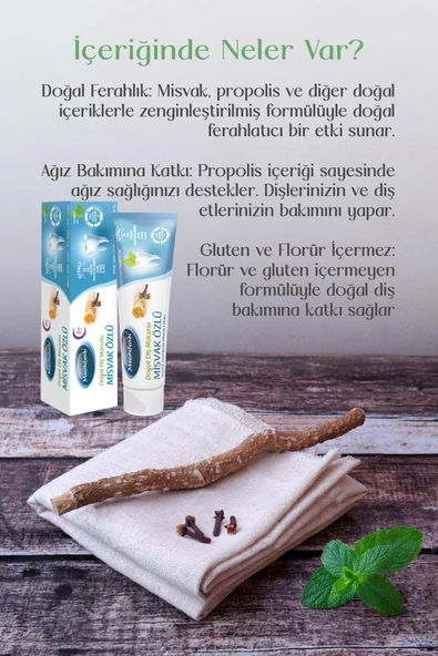 Mecitefendi Misvak Özlü Doğal Diş Macunu 75 Ml - Resim 4