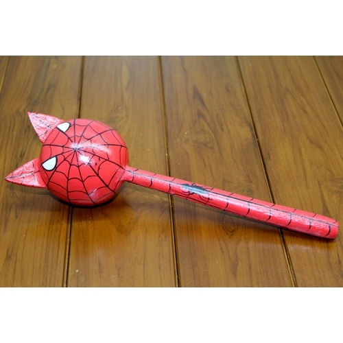 Periboia Ahşap Kedili Spiderman Marakas Tekli ürün görseli 1