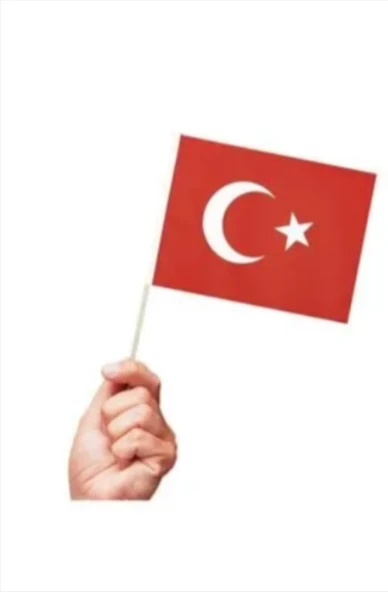 5 adet Sopalı Kağıt Büyük Türk Bayrağı 38x29cm ürün görseli 1